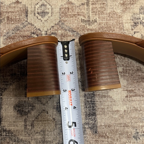 New Mango Tan Leather Mules sandals sz 40 / 9 - Picture 6 of 9
